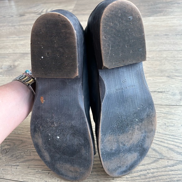 Free People Black Leather Mont Blanc Open-Toe Flats - Picture 4 of 8